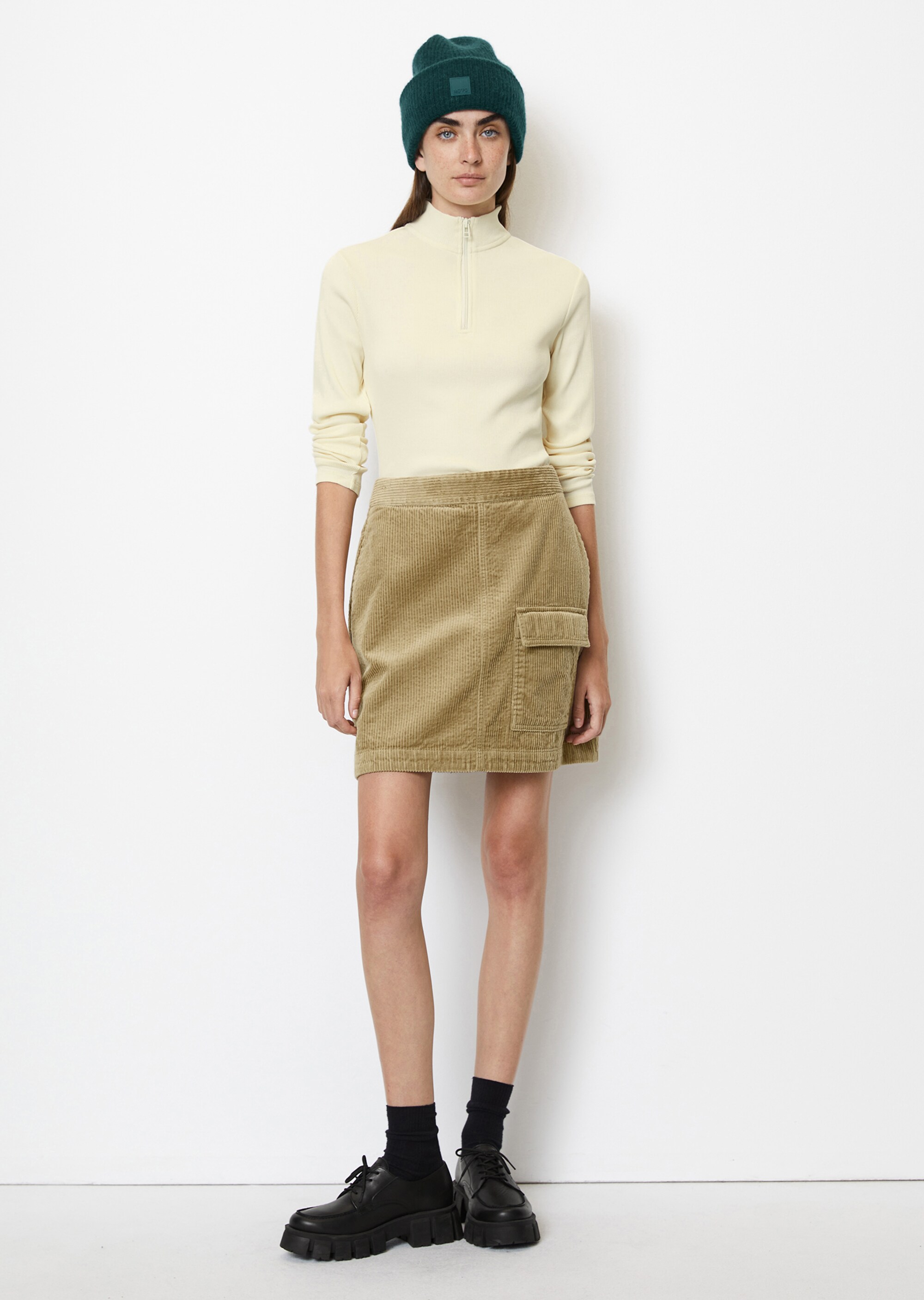 Zip-Longsleeve slim aus softem Rib-Jersey