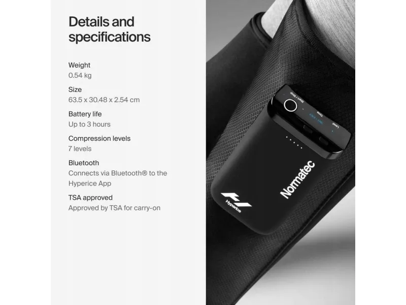 HyperIce 68005-006-00, Batteri, Indbygget, 180 min., 635 mm, 305 mm, 25 mm