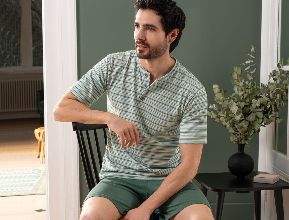 Pyjama short homme-Coups de pinceaux