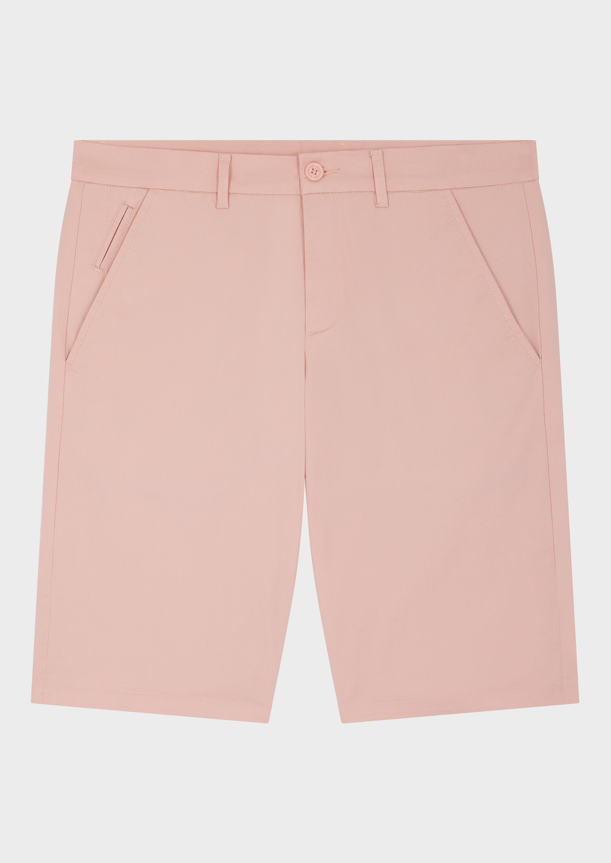 Bermuda en coton stretch uni rose