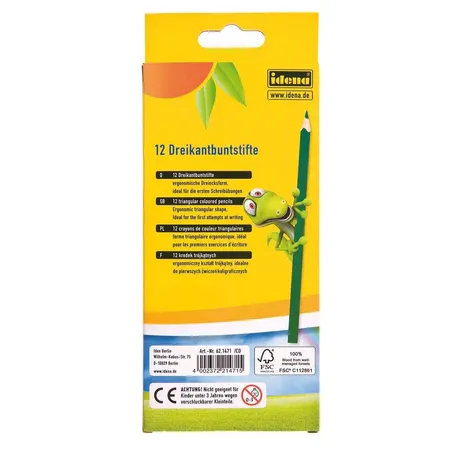 Idena Dreikant Farbstifte 12er Set, FSC100%