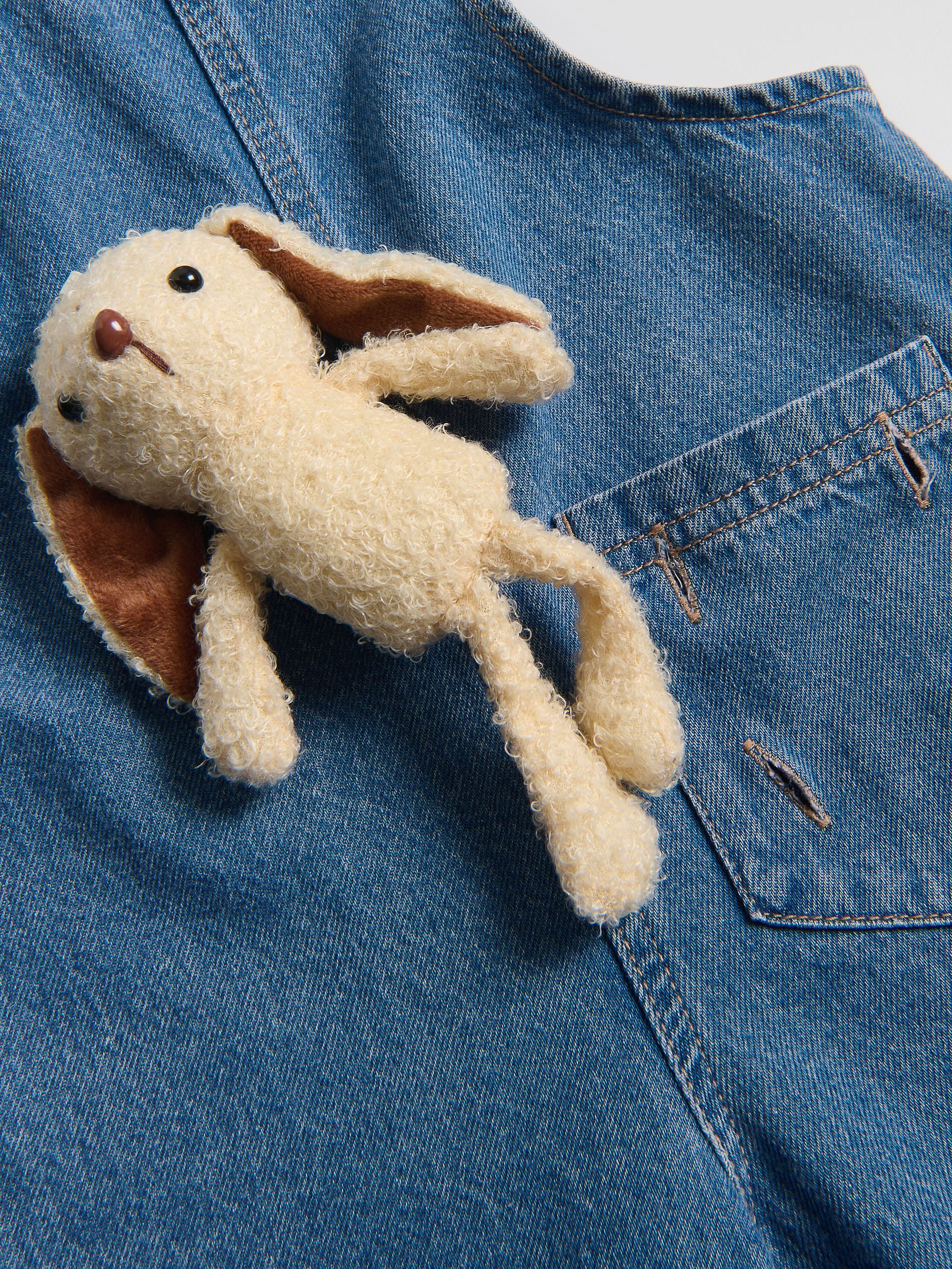 Jeans-Latzhose mit Bär