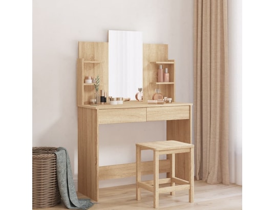 VIDAXL - Coiffeuse avec miroir chêne sonoma 96x39x142 cm