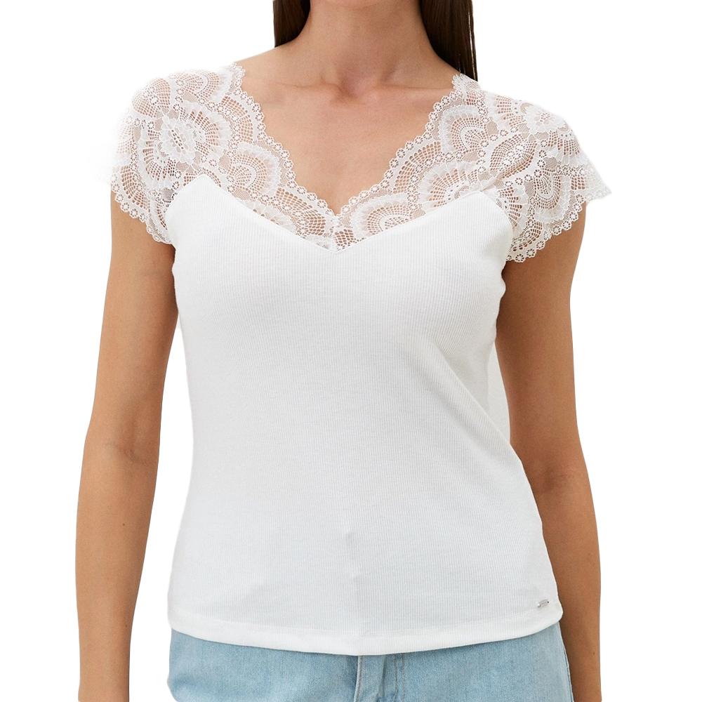 Morgan T-Shirt Blanc Femme Morgan Delo
