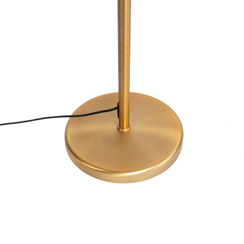 Vloerlamp brons met witte kap en verstelbare arm - Ladas Deluxe