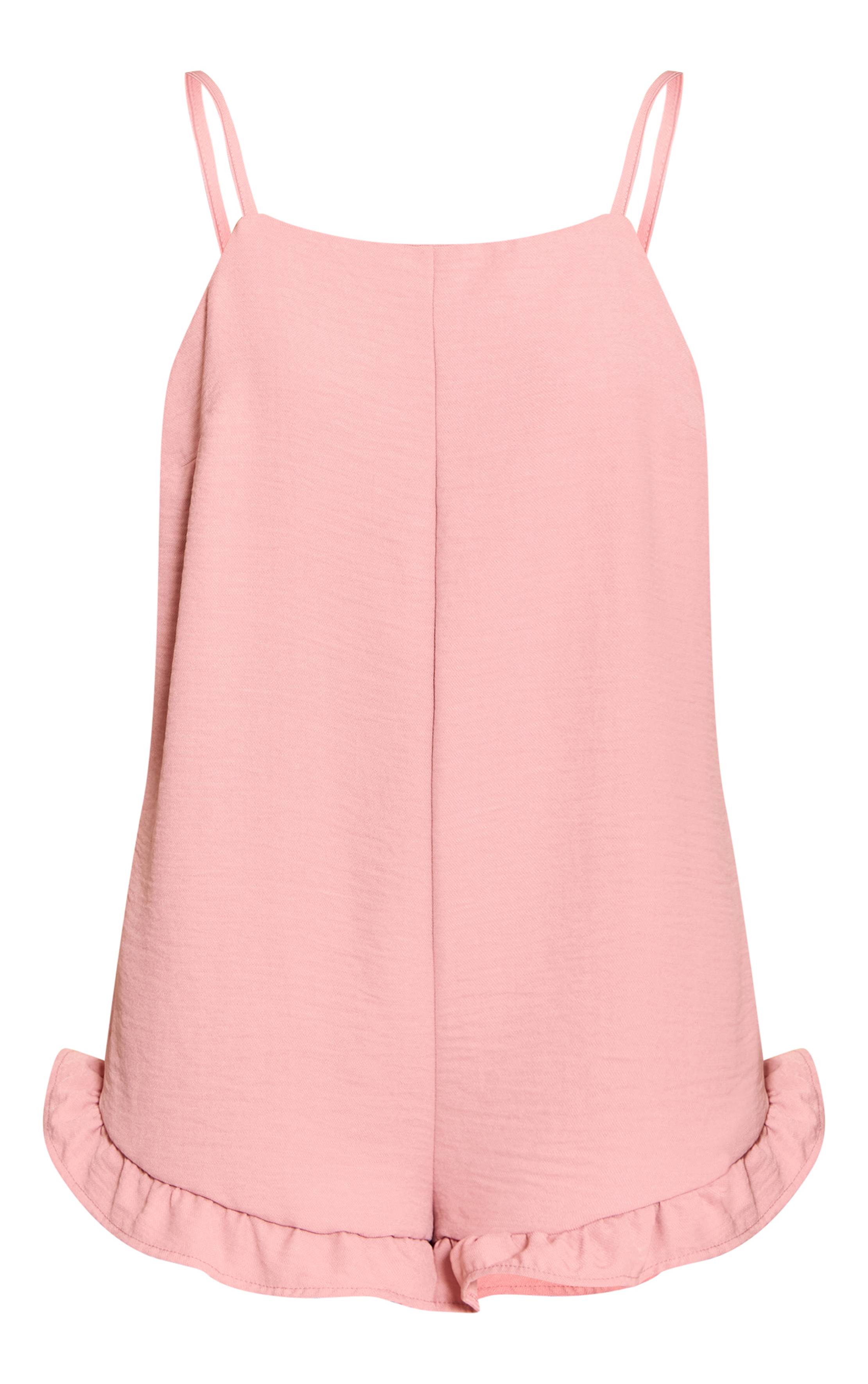 Rose Pâle Combi-short Texturée À Effet Moka