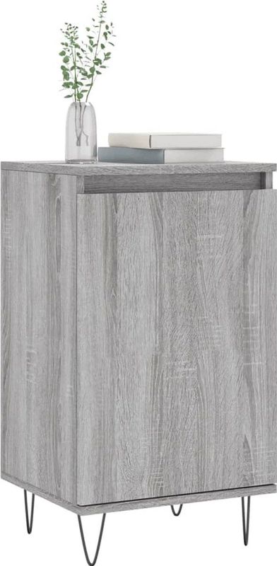 vidaXL - Dressoir - Grijs - Bewerkte Hout - 2 Vakken