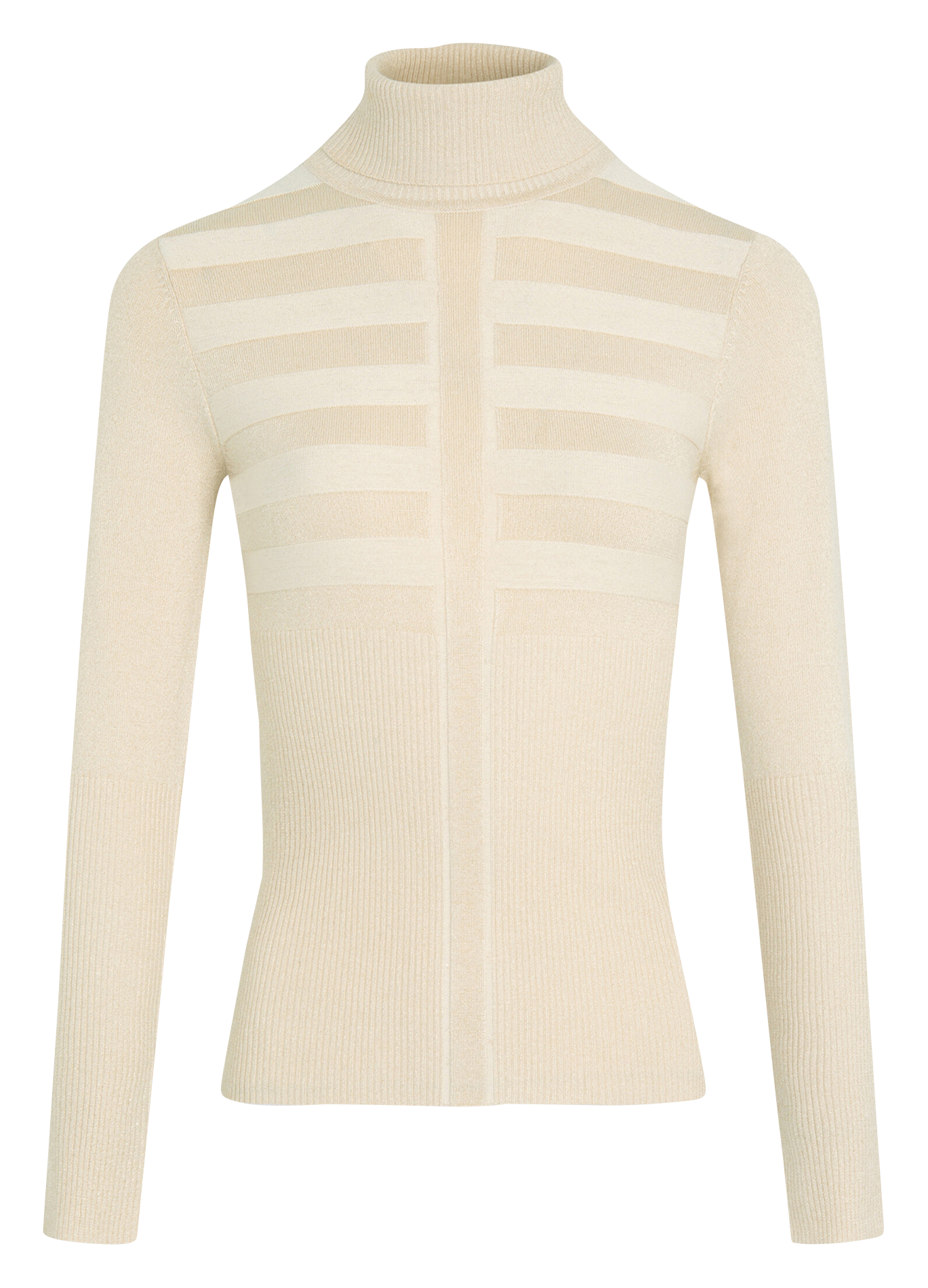 MENTOSA - Pull col roulé en maille métallisée | Rose