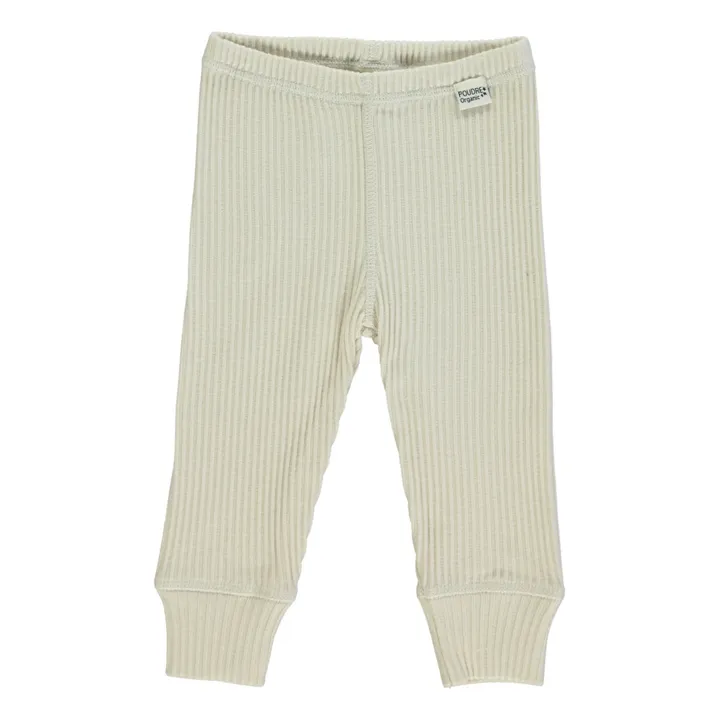 Poudre Organic Legging Coton Bio Côtelé Basilic | Blanc cassé