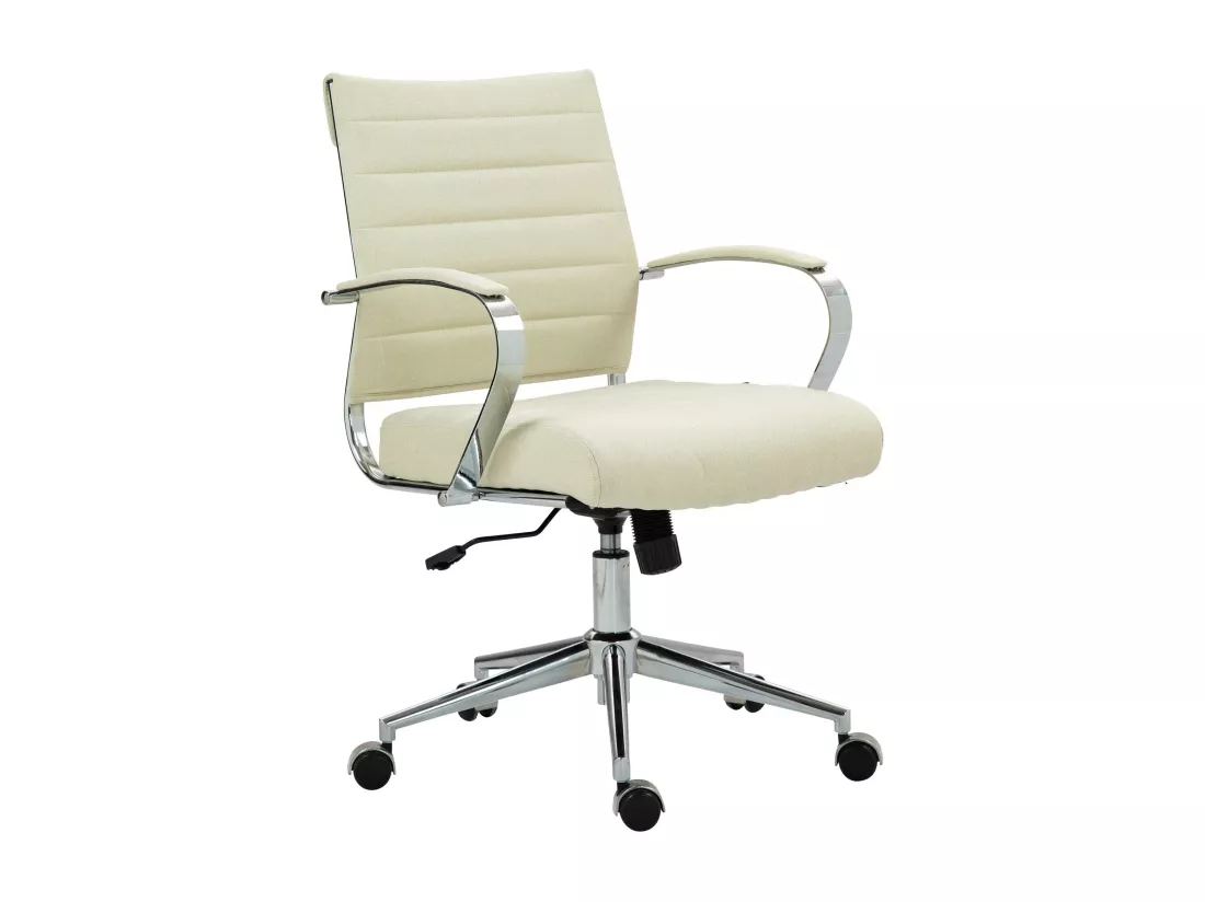 Chaise de bureau - Tissu - Crème - Oakland
