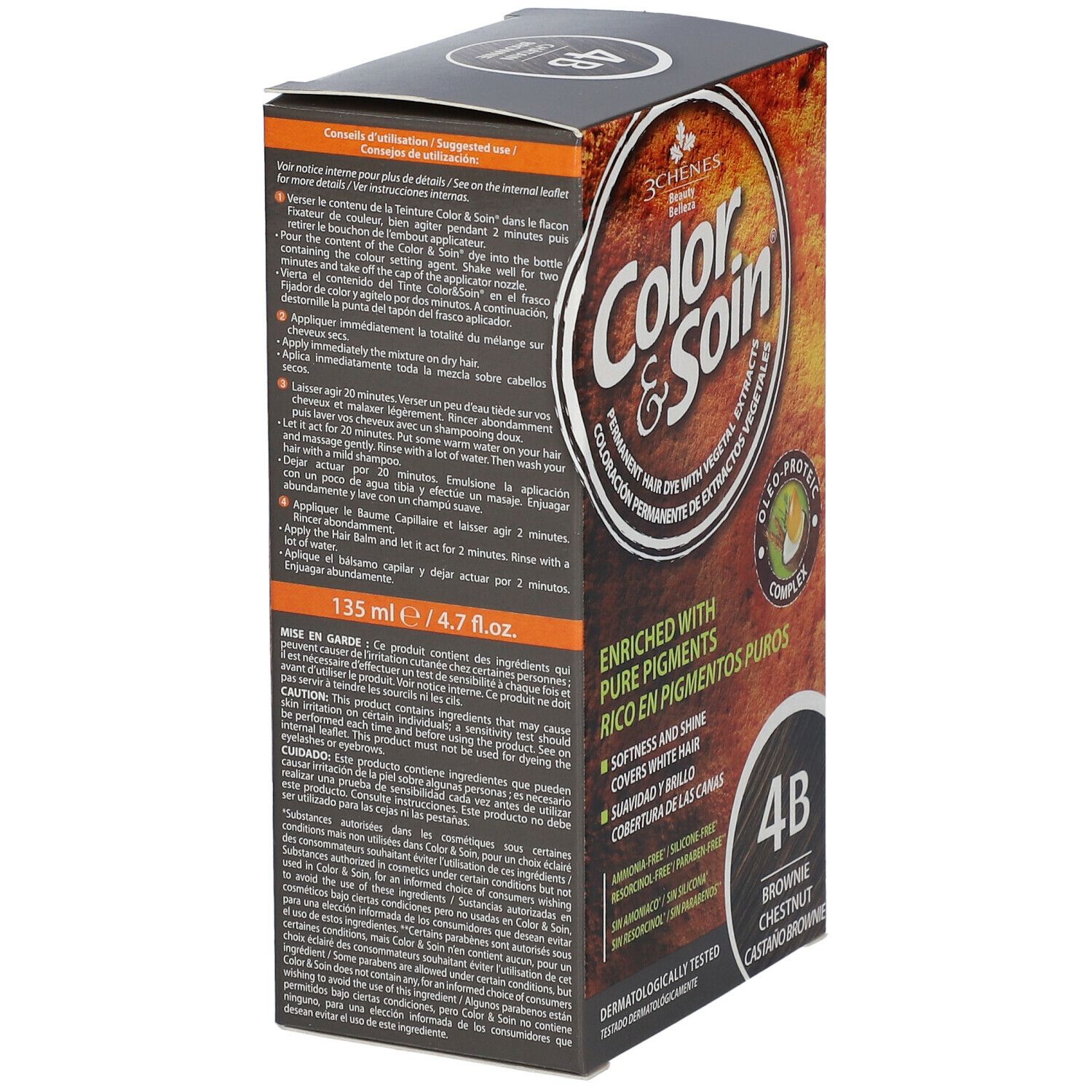 Les 3 Chênes® Farbe & Pflege® 4B Kastanienbraun