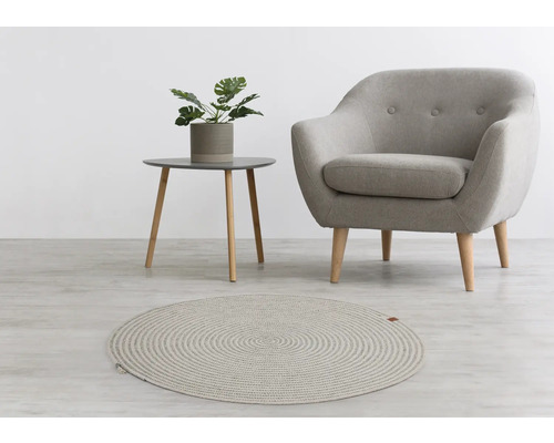 Milano beige rond vloerkleed, Ø 80 cm