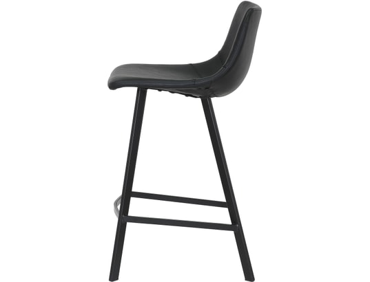 CONCEPT1 - Tabouret de bar Lot de 2 T. Mana noir PU (plan)