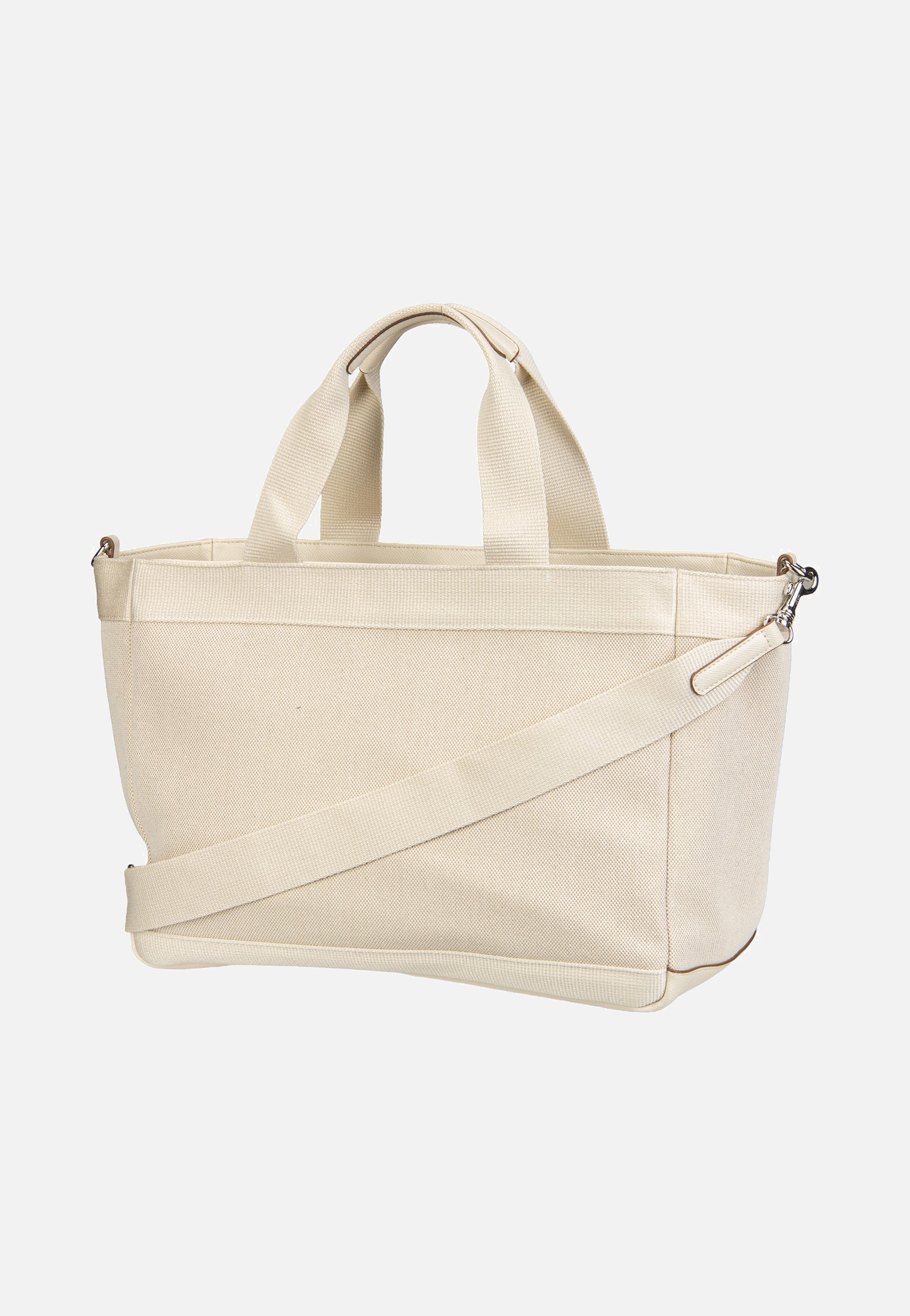 Calduccio Tela Yvette Handbag White - Henkeltasche