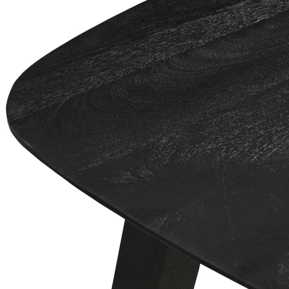 Eettafel Deens Ovaal 200cm - Zwart Mangohout - Sensi