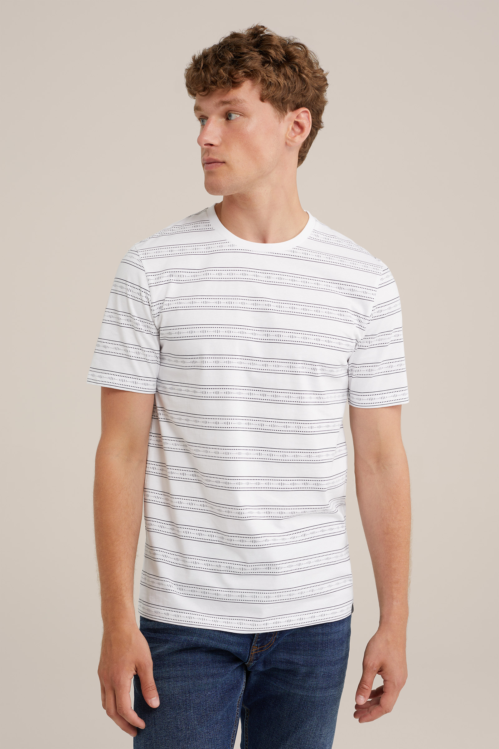 T-shirt met opdruk WE Fashion Wit
