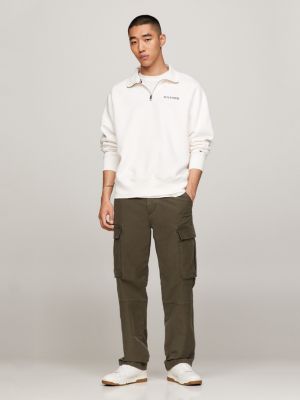 Moletom Hilfiger Monotype com zíper até o peito e modelagem Archive Fit