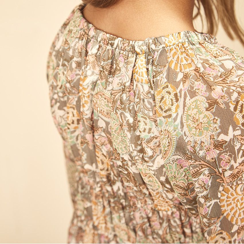 Robe en polyester imprimé fantaisie pour fille - Vert