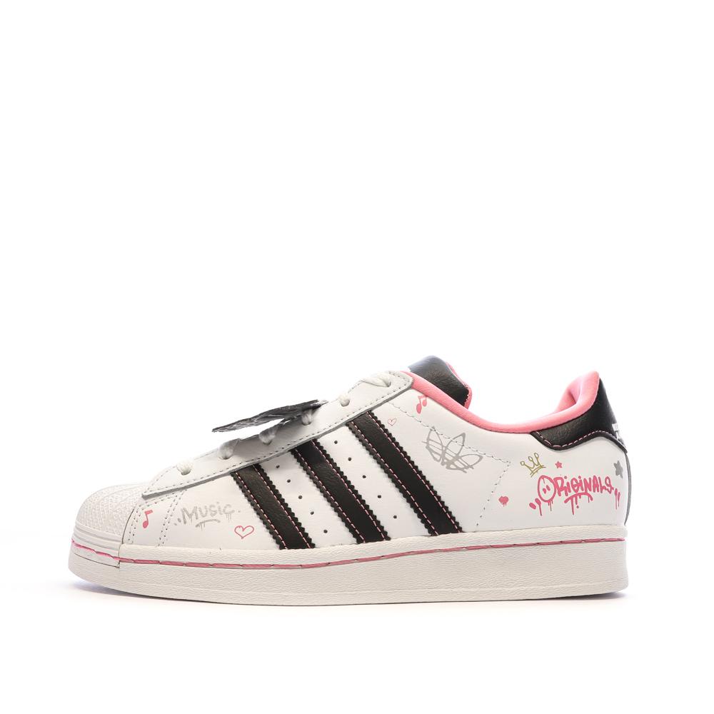 Adidas Baskets Blanches/Noires Fille Adidas Superstar