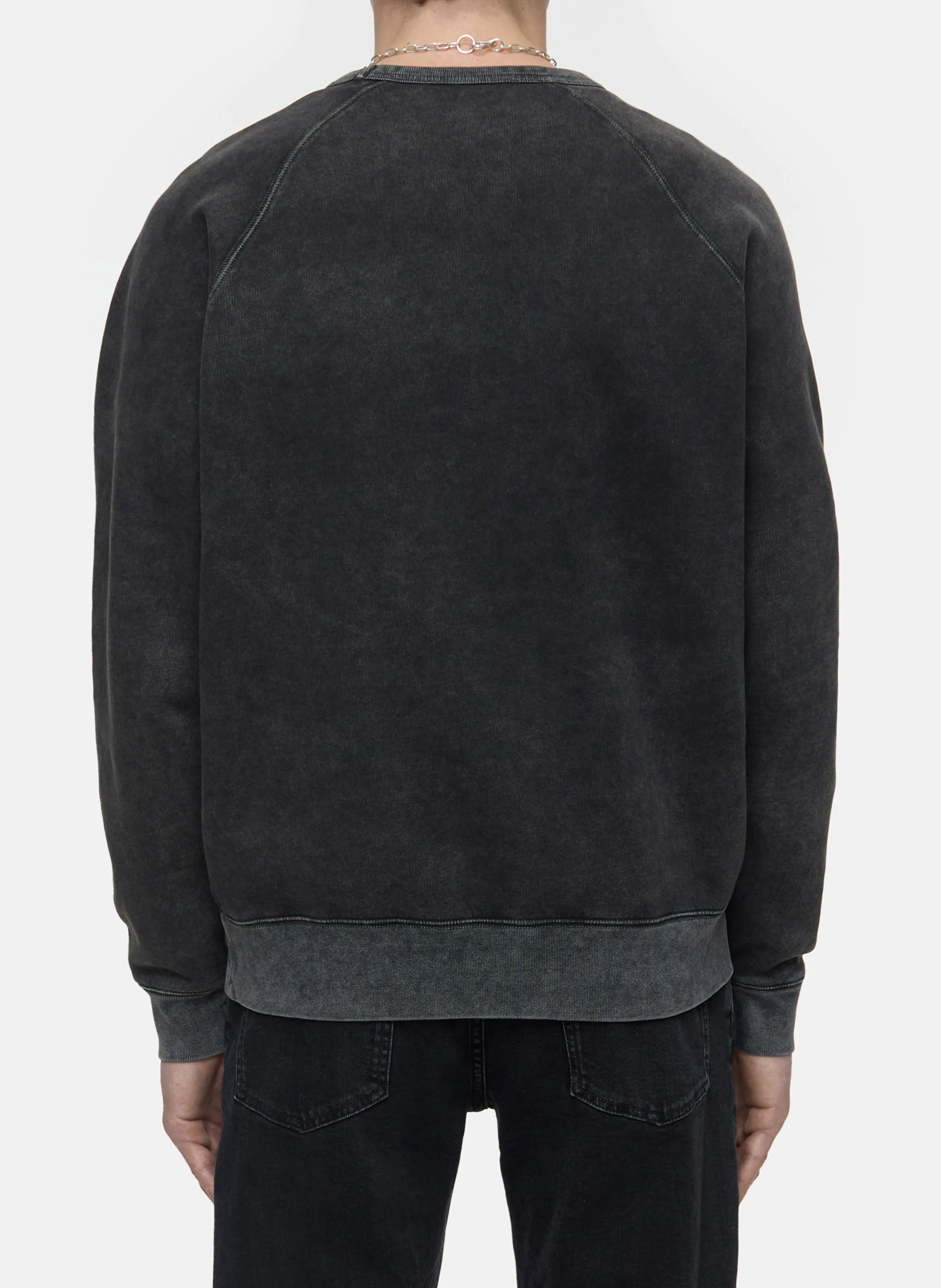 Sweat ample col rond en coton | Noir