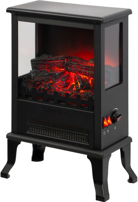 Oppio Milano Black Vrijstaande Elektrische Sfeerhaard – Compact & Stijlvol
