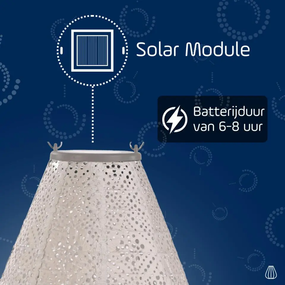 LUMIZ Solar Lampion Topaze Tulip - 20 cm - Licht Taupe