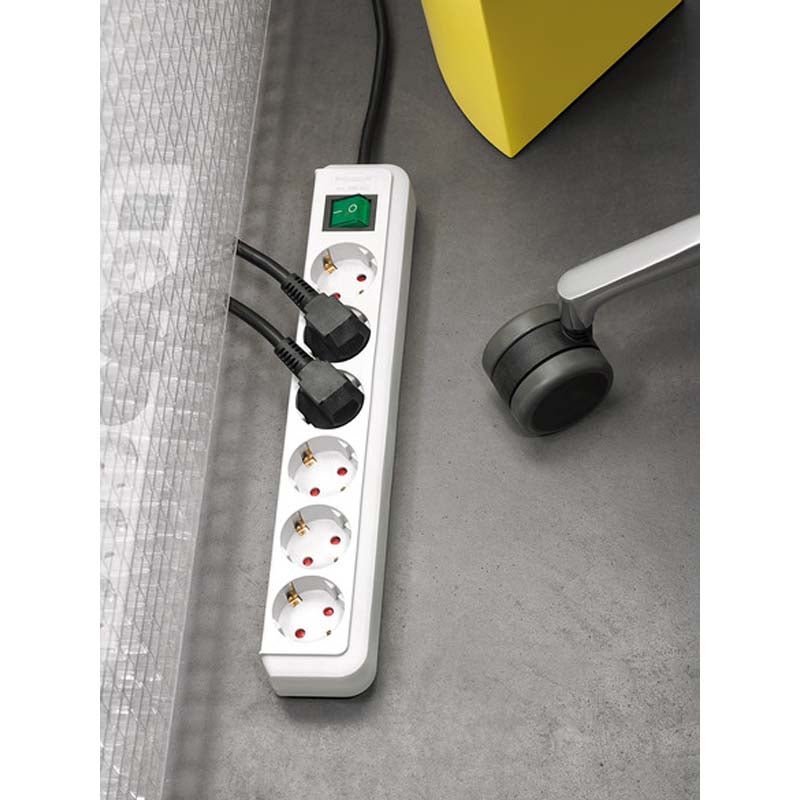 Brennenstuhl ECO-Line 1152340015 3-voudige stekkerdoos met veiligheidsschakelaar zilvergrijs