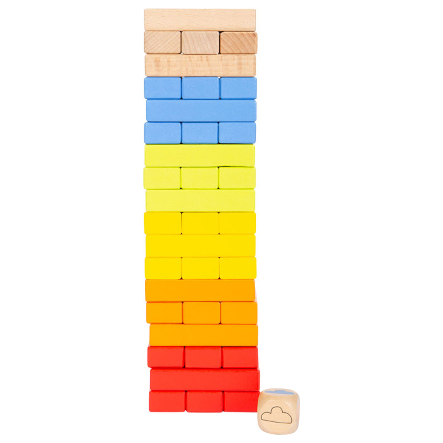 Small Foot-Houten Regenboog Wiebeltoren Spel