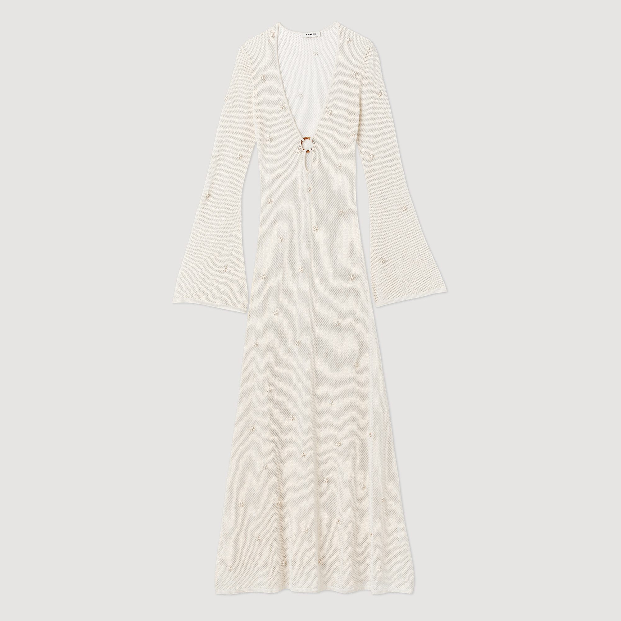 Robe longue en resille á pampille