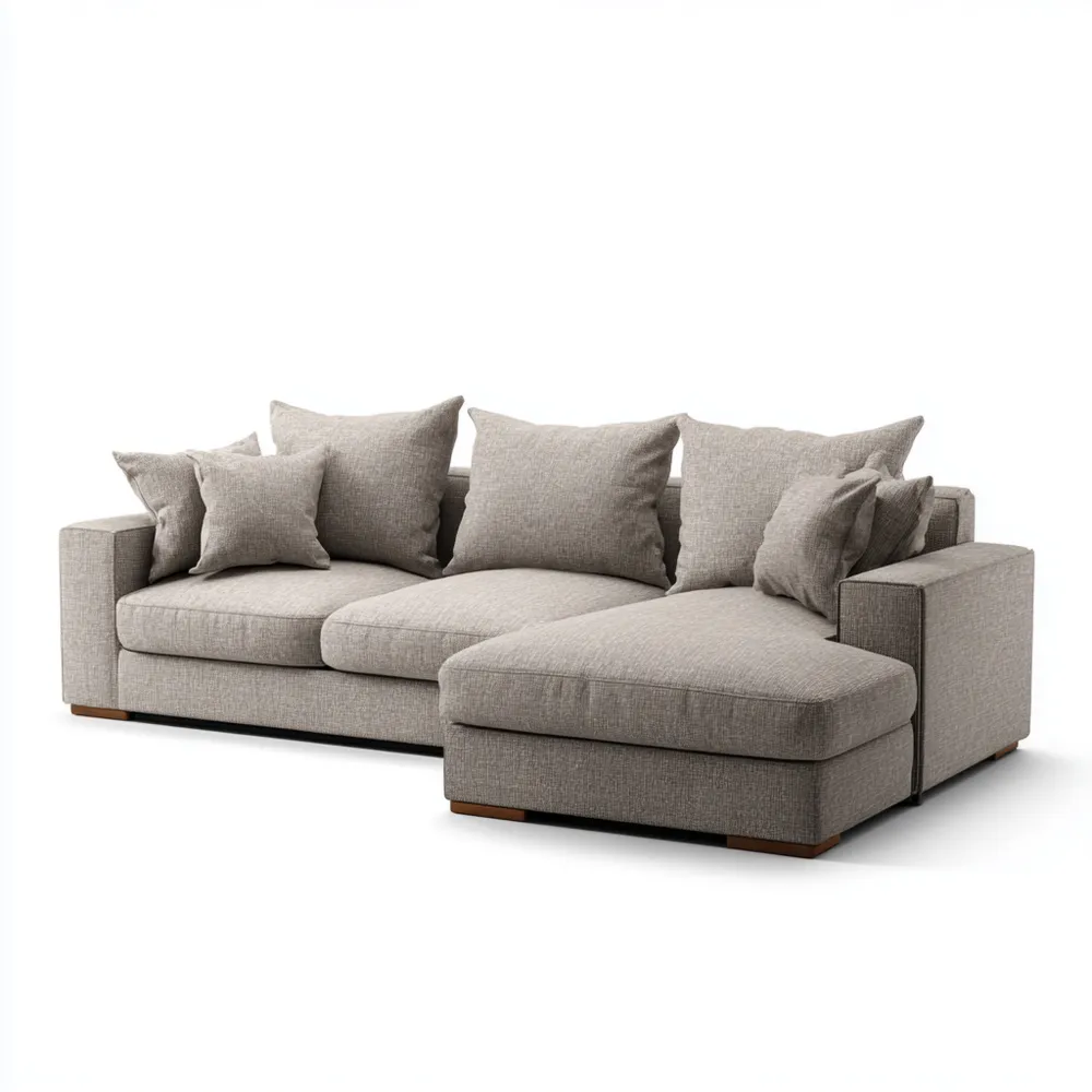 Ecksofa Stoff 270x150x85 cm - Hellgrau - Modernes Design