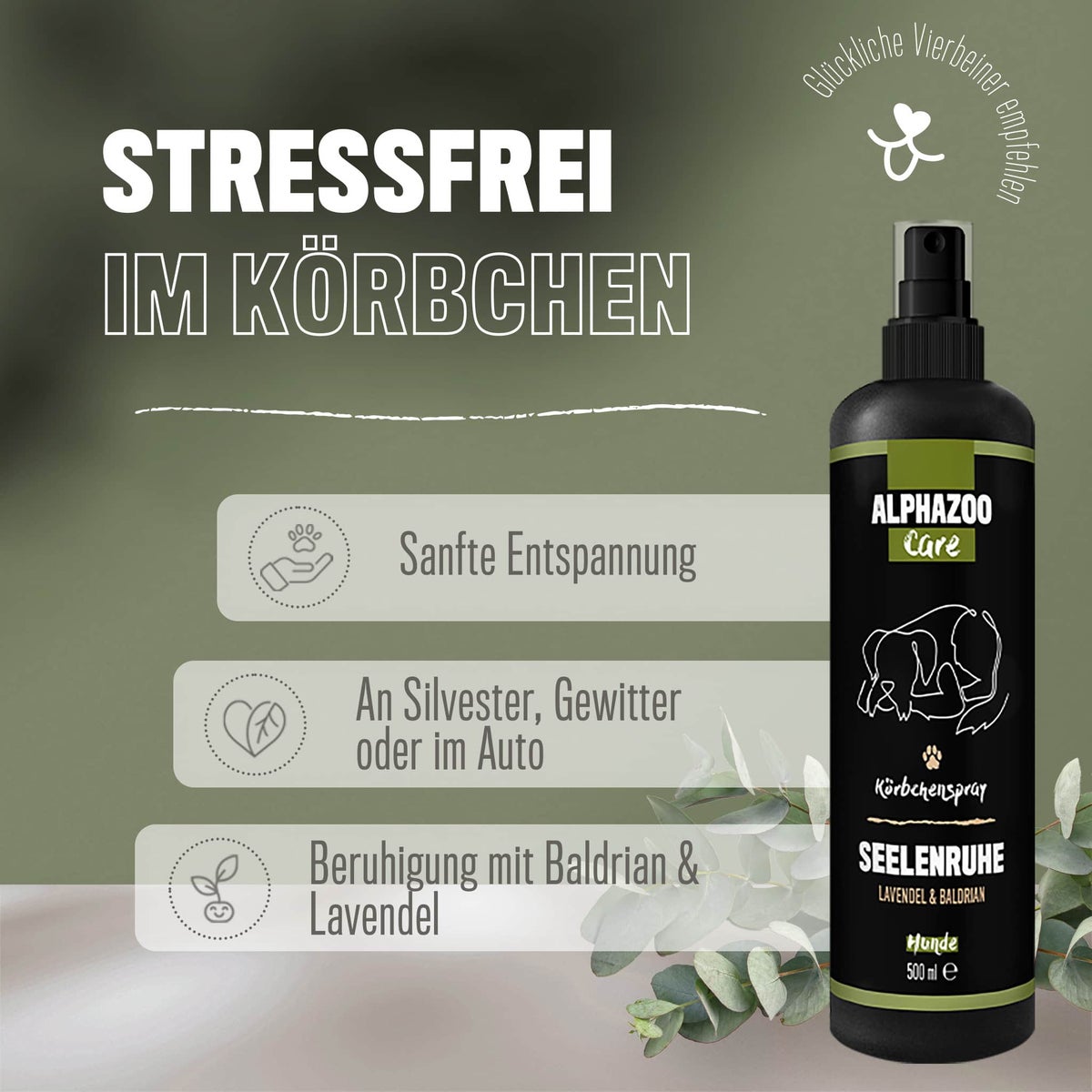 ALPHAZOO Calm Soul Spray 100ml voor honden | Kalmerende remedie met valeriaan