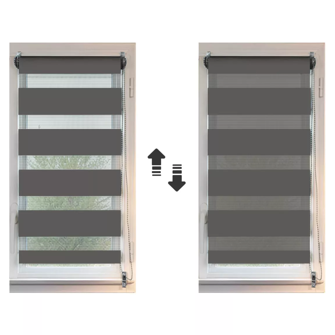 Store enrouleur Jour/Nuit (45 x 90 cm) Gris anthracite