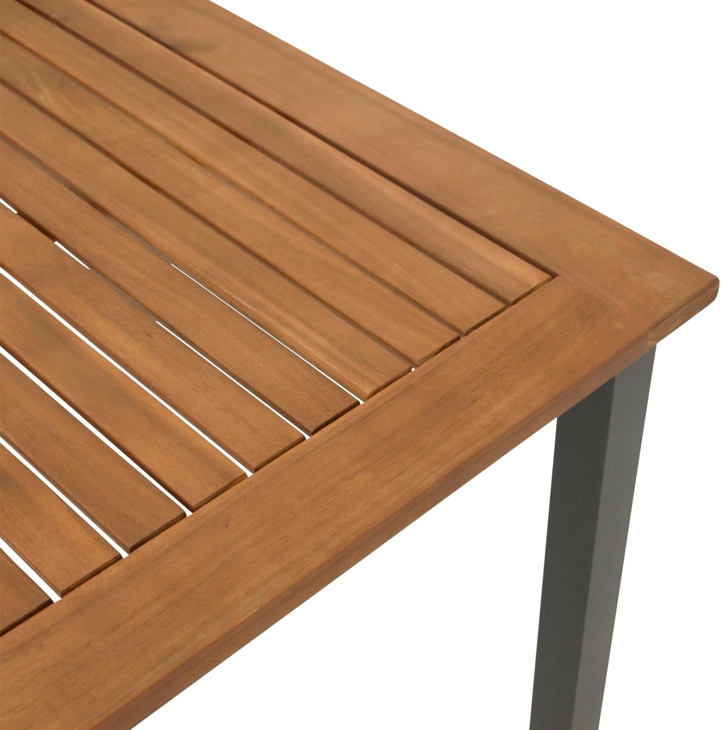 DEGAMO Gartentisch RAGUSA 150x80cm rechteckig, Metall anthrazit + Akazienholz geölt, Outdoor, FSC®-Zertifiziert