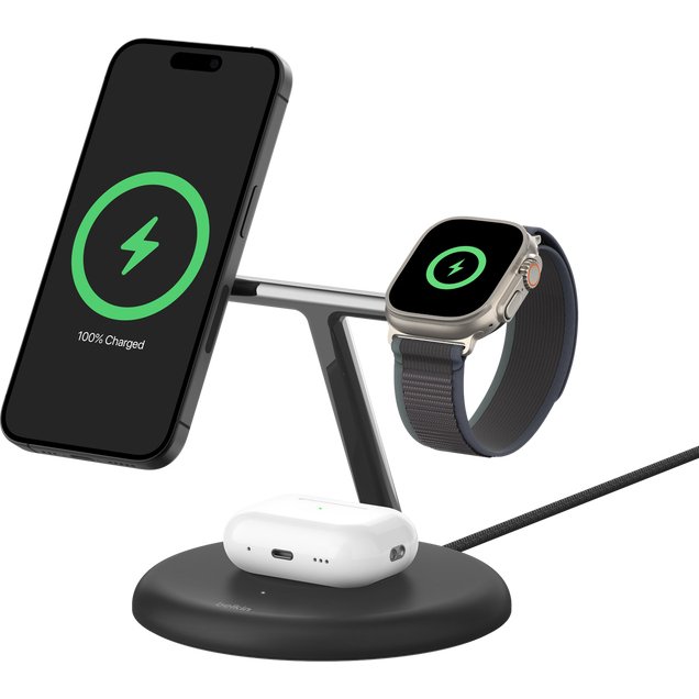 Belkin WIZ023VFBK chargeur d'appareils mobiles Casques, Smartphone, Smartwatch Noir USB Recharge sans fil Intérieure