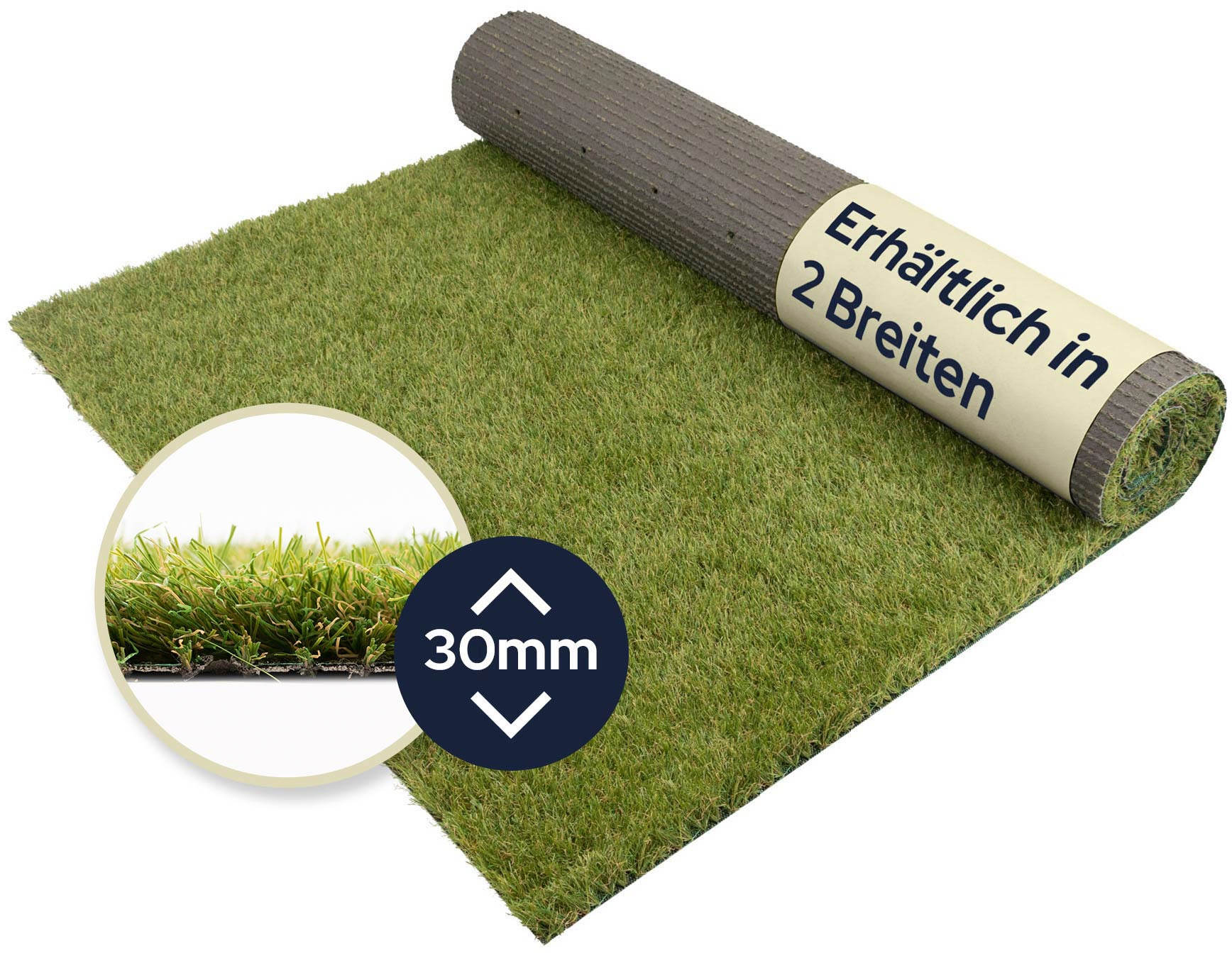 Primaflor-Ideen in Textil Kunstrasen »COLORADO« rechteckig 30 mm Höhe natürliche Optik, mit Drainagefunktion, ideal für Balkon & Terrasse