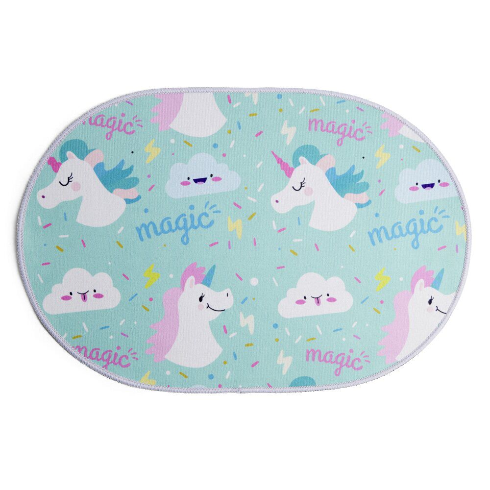 Tapis enfant licorne ou crocodile polyester 40x60cm - 2 modèles