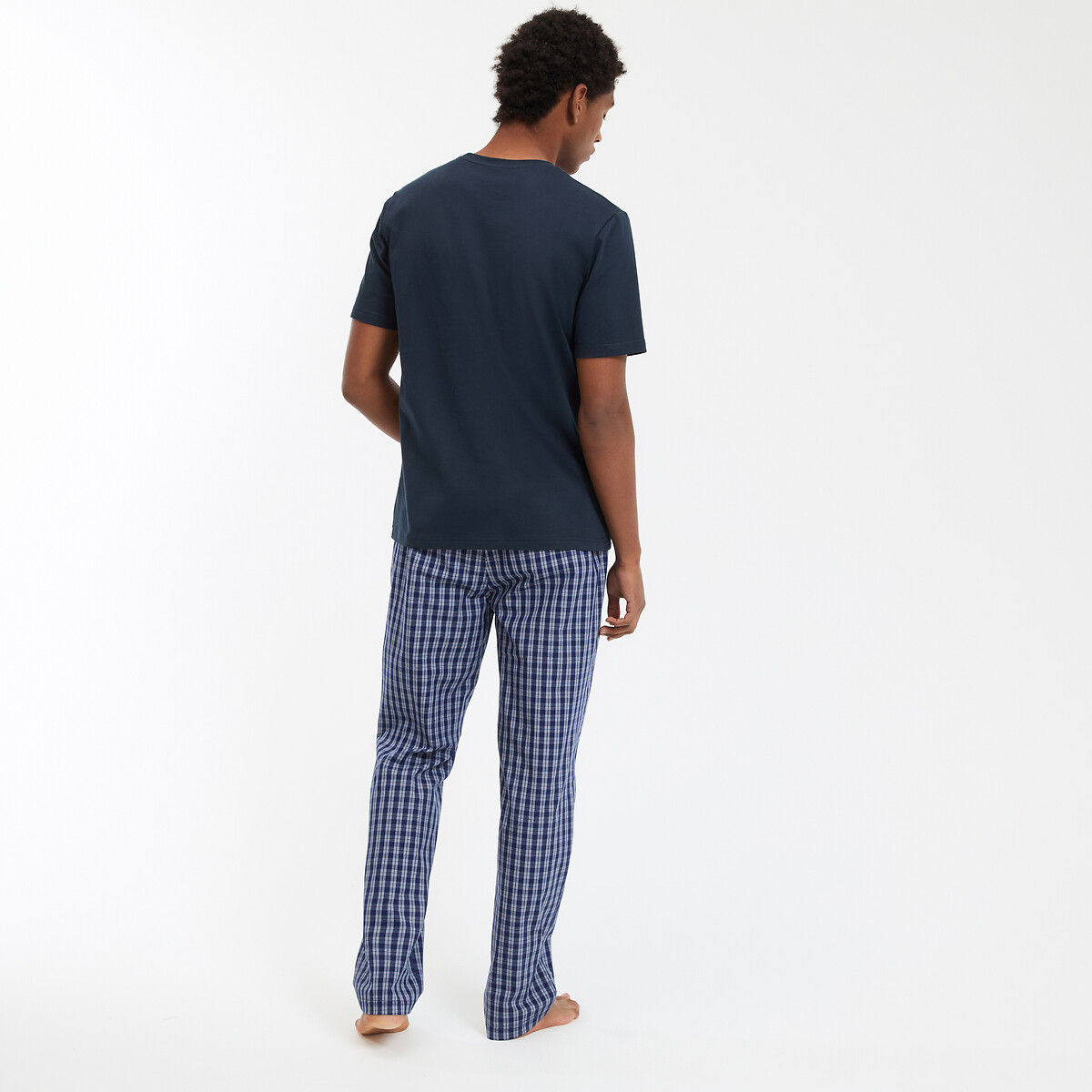 COLEÇÕES LA REDOUTE<br>Pijama de algodão, calças xadrez