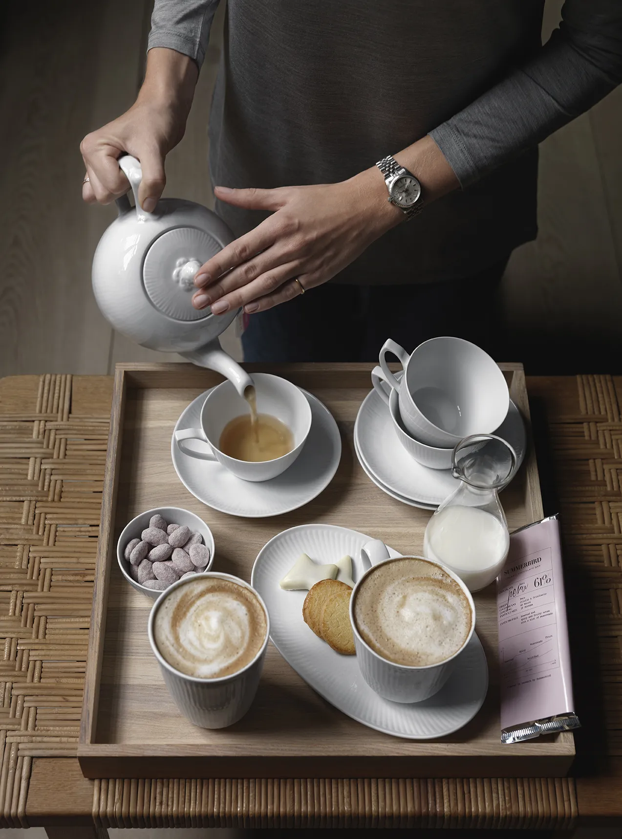 Royal Copenhagen Hvid Riflet Kaffekop