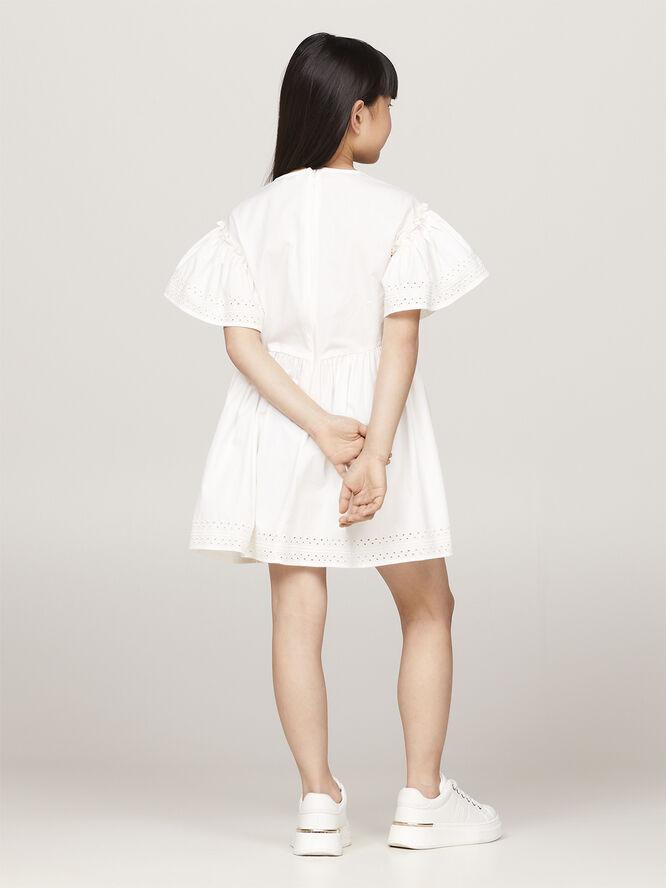 Tommy Hilfiger BRODERIE ANGLAISE DRESS SS Ancient white