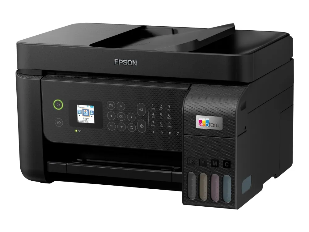 Epson EcoTank ET-4800 - Multifunktionsprinter - farve - blækprinter - kan genopfyldes - A4 (medie) - op til 10 spm (udskriver) - 100 ark - 33.6 Kbps - USB, LAN, Wi-Fi - sort