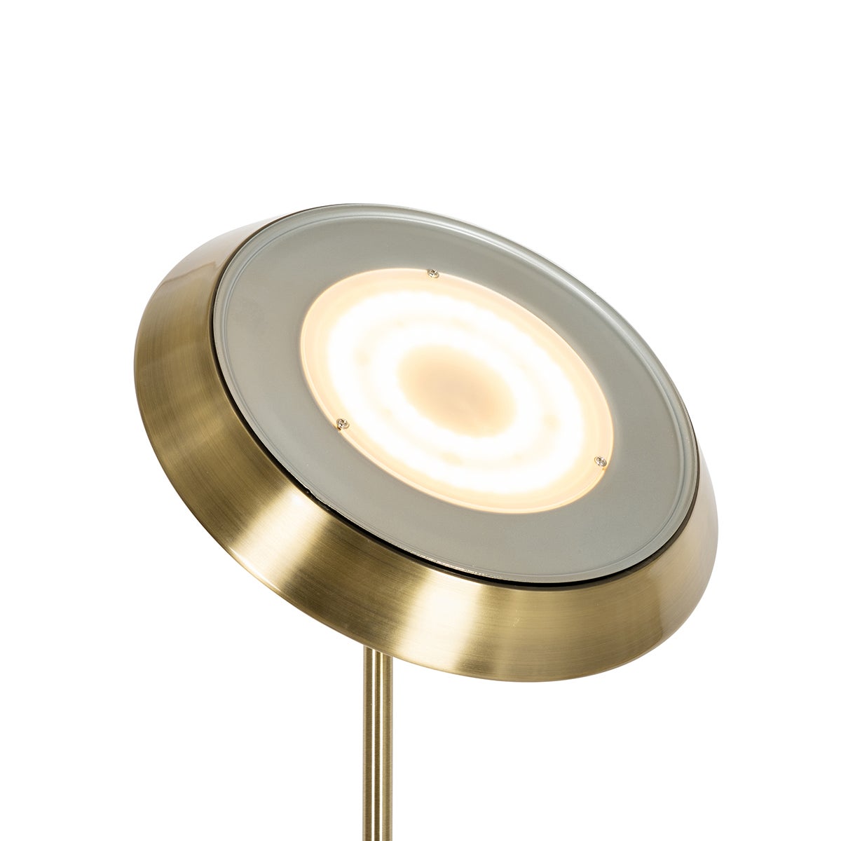 QAZQA - Retro bronzen vloerlamp met leeslamp | Staande lamp | Lamp | Verlichting incl. LED en dimmer met leeslamp - Fez Dimmer | Dimbaar | Woonkamer | Slaapkamer - Staal Langwerpig - |