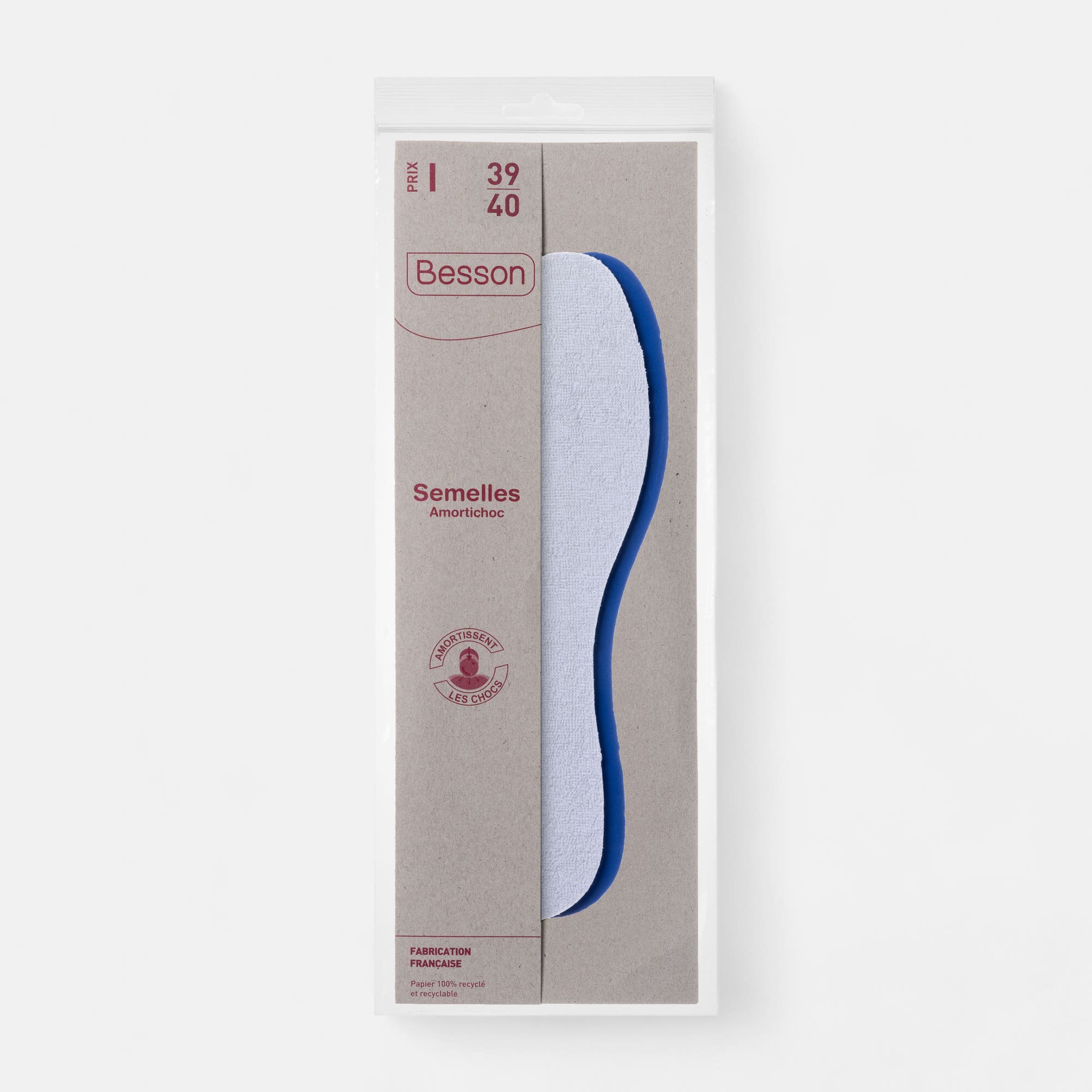 Semelles amortichoc 39 40 sans coloris