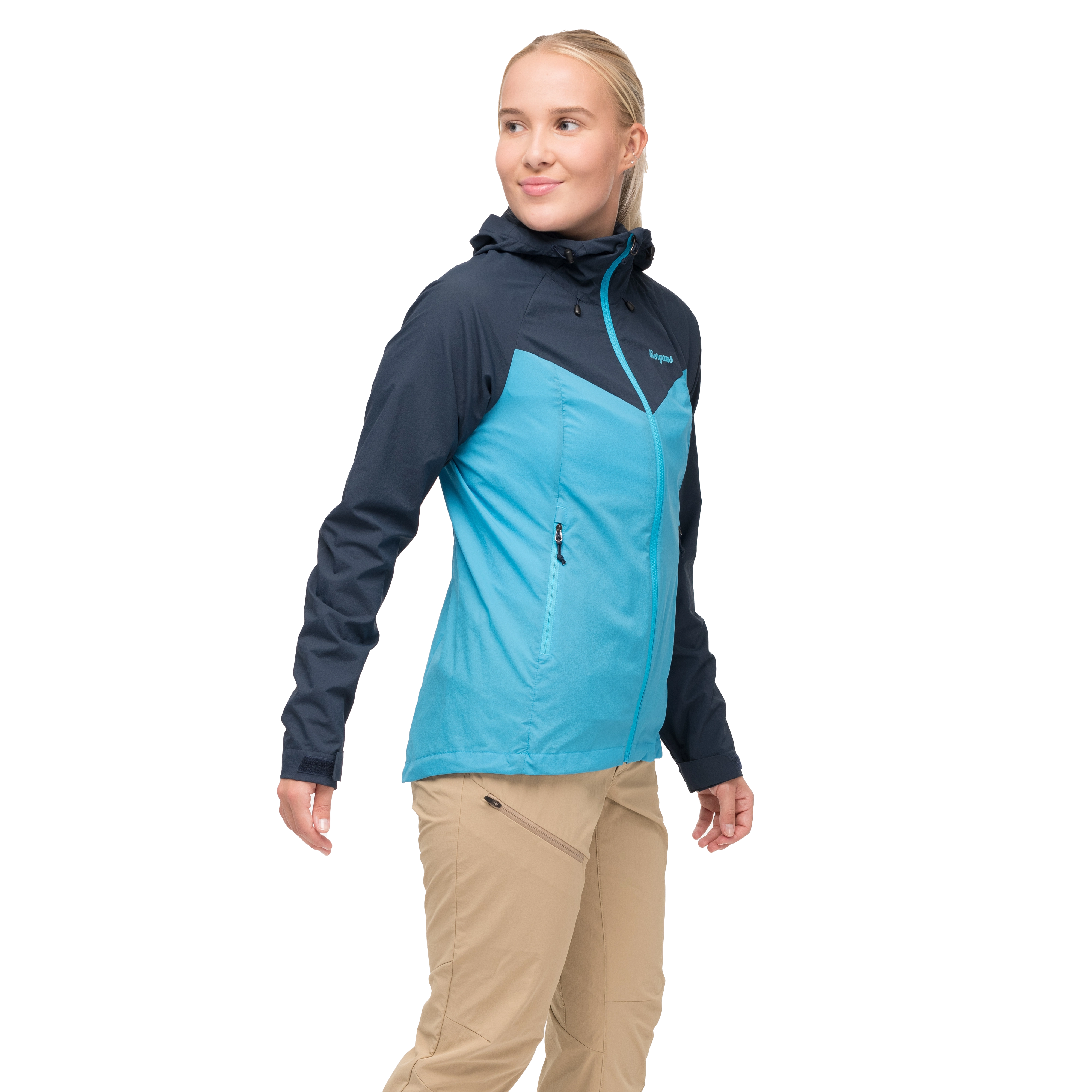 Rabot Windbreaker Jacket Women Aqua Lagoon / Navy Blue