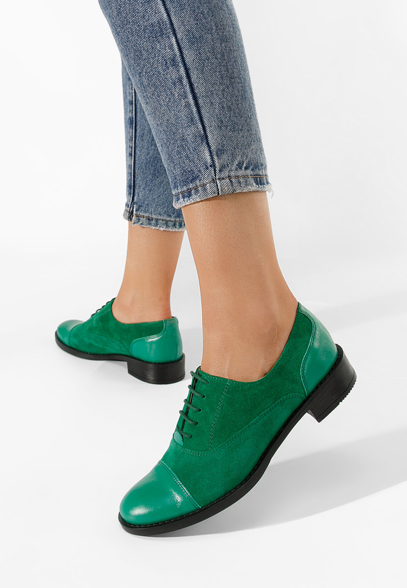 Chaussures oxford femme vert Genave