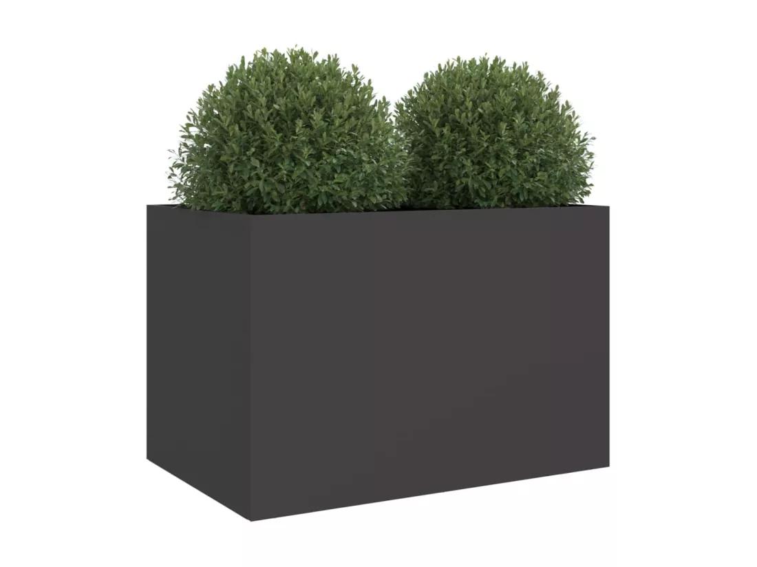 Jardinière noir 62x47x46 cm acier laminé à froid