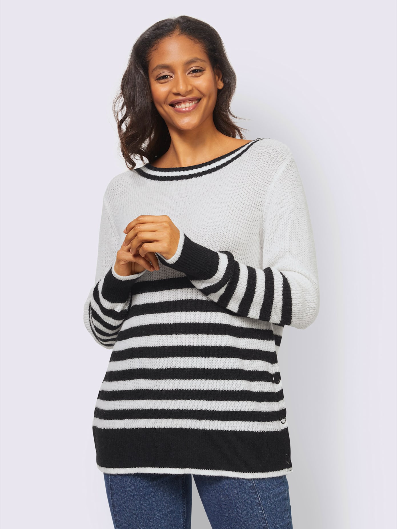 Pull fentes latérales avec boutons-pression