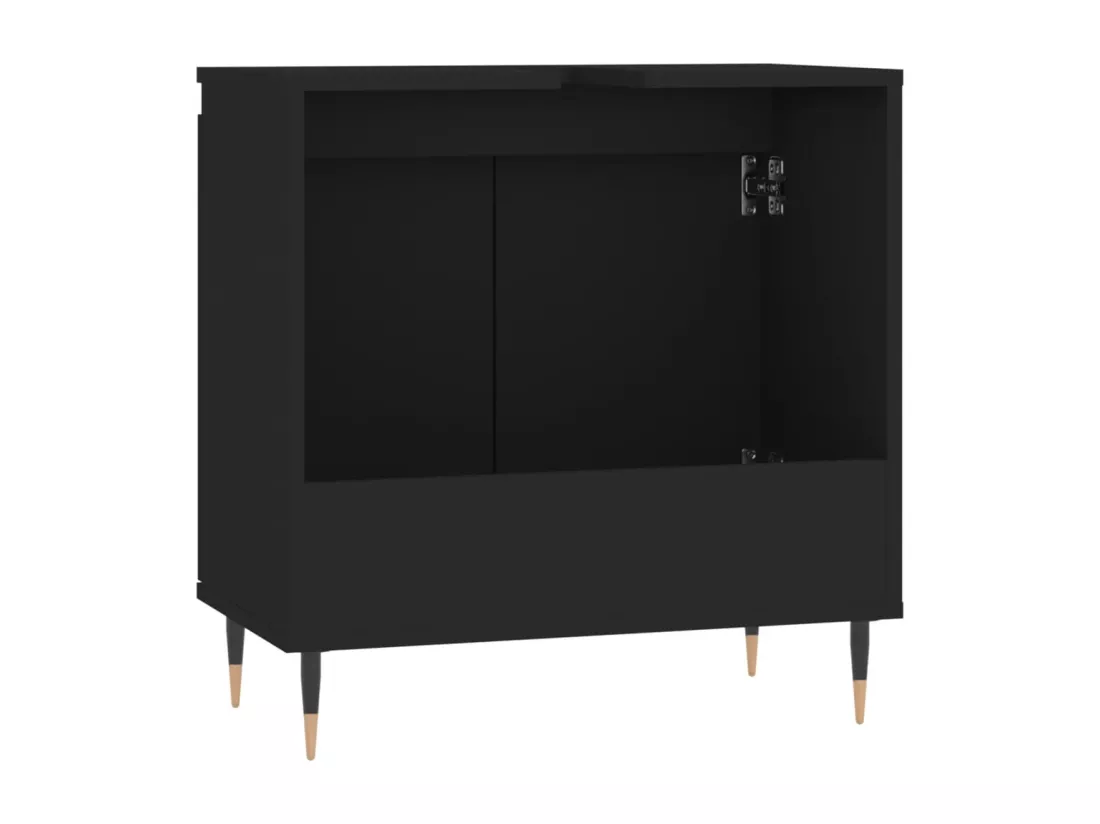 Armoire de salle de bain noir 58x33x60 cm bois d'ingénierie