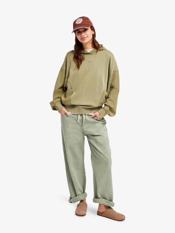 Power Of Nature Sweat à capuche zippé oversize Vert Femme
