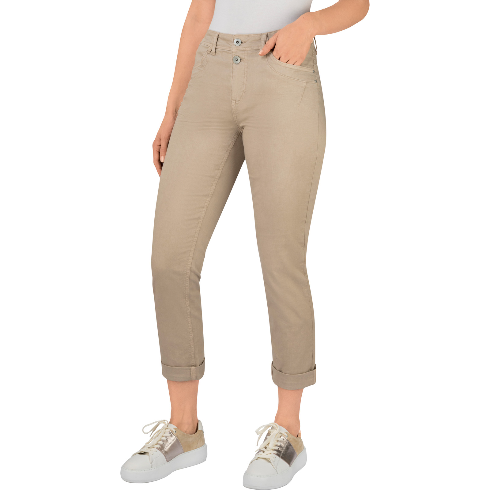 Stooker Damen-Jeans Davos taupe