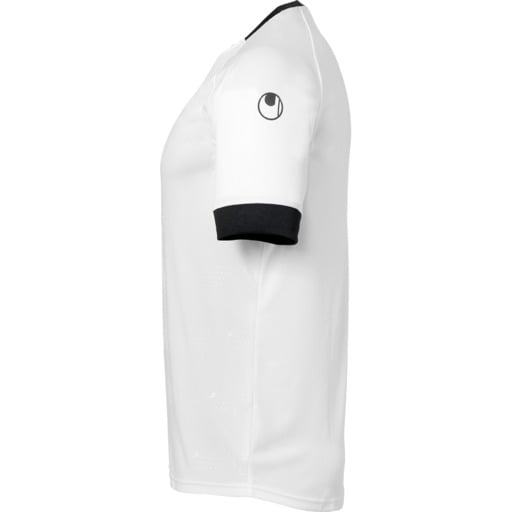 Camisa de manga curta da Divisão II, branca/preta, Uhlsport